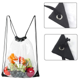 factory cheap custom logoclear PVC bag promotional clear vunyl drawstring bag