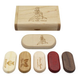 Ekinge Customized Logo Wooden Usb flash With Box log USB stick  8Gb 16Gb 32Gb Usb Drive memory Stick For gift