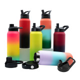 Customized Logo Insulated Vacuum Double Wall Sport Wide Mouth Stainless Steel Water Bottle