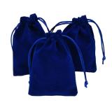 Hot product candy jewelry velvet drawstring bag with silk ribbon