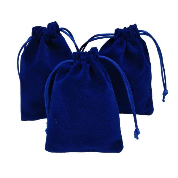 Hot product candy jewelry velvet drawstring bag with silk ribbon