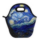 art neoprene tote reusable lunch box bag thermal freezable insulated bag