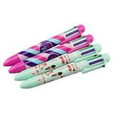 Multiple 6 In 1 Colors Ball Pen With Customized Logo Novelty Plastic Ballpoint Pen Gift Pen