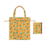Texupday Custom Logo Printed Colorful Folding Durable Cotton Canvas Tote Shopping Bag With Small Pouch Pocket