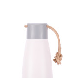 New style powder coating double walled stainless steel cola shaped water bottle with lid