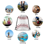 Luxury custom logo printed Promotional polyester waterproof drawstring backpack storage bag