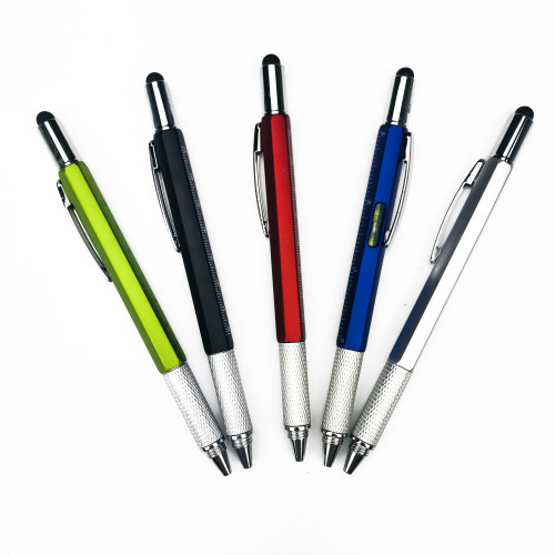 2-in-1 universal pen mobile phone touch screen twist action plastic ballpoint pen rubber touch tip