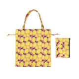Texupday Custom Logo Printed Colorful Folding Durable Cotton Canvas Tote Shopping Bag With Small Pouch Pocket
