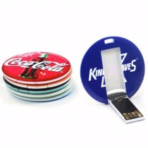 Customized Logo High Speed Plastic Round Card 2GB USB Flash Drive