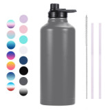 80oz Powder Coated Double Walled Stainless Steel Vacuum Flask Sports Water Bottle