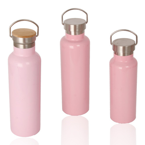 Portable Colorful 17oz Double Wall Stainless Steel  Sports Insulate Kid Vacuum Flasks Cola Water Bottle With Bamboo Lid