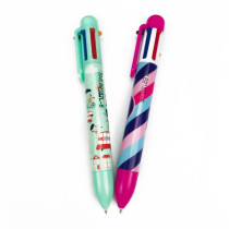 Multiple 6 In 1 Colors Ball Pen With Customized Logo Novelty Plastic Ballpoint Pen Gift Pen