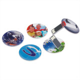 Customized Logo High Speed Plastic Round Card 2GB USB Flash Drive