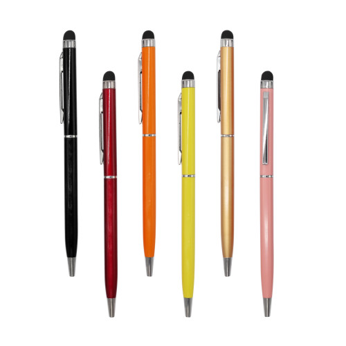 20211 Hot sale bright color metal touch screen stylus ballpoint pen promotional item stylish touch pen