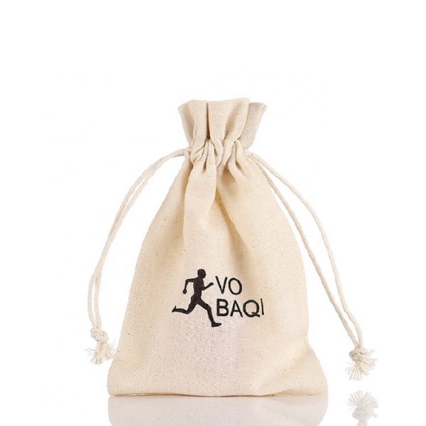 Wholesale custom logo small cotton canvas drawstring shopping bag
