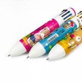 12-color retractable pen girl heart cartoon multi-color ballpoint pen