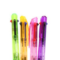 Three-color ballpoint pen can be customized logo transparent barrel