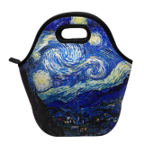 art neoprene tote reusable lunch box bag thermal freezable insulated bag