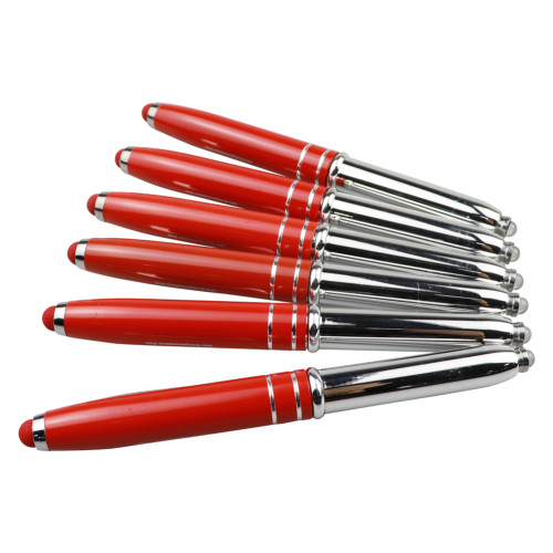 Novelty  plastic  touch screen pens with custom logo canetas stationery stylus with light, gift pen