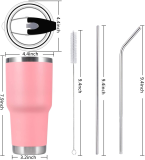 Hot Sale 30 oz Stainless Steel Tumbler Glasses Mug Cup And Straw Set