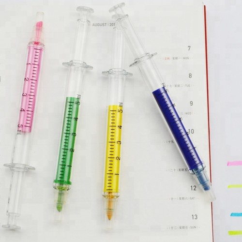 High quality private label novelty company ink non-toxic highlighter injection pen stationery