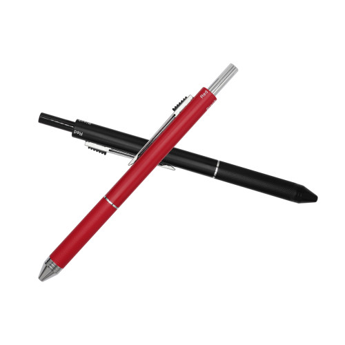 New design 4 in 1 multi-color ballpoint mental pen for school & office, black blue red ink & pencil