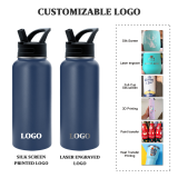 Customized Double Walled Vacuum 18/8 Stainless Steel Insulated Sports Water Bottle with flex lid
