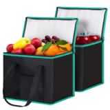Fashion Insulated Reusable Grocery Bags, Foldable Insulated Food Delivery Bag,Cooler Bag for Lunch Food Delivery
