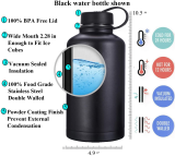 64oz Customized vacuum flask insulated stainless steel powder coat camping hike water bottle with carry bag