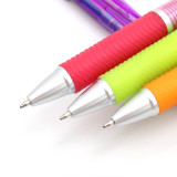 Three-color ballpoint pen can be customized logo transparent barrel