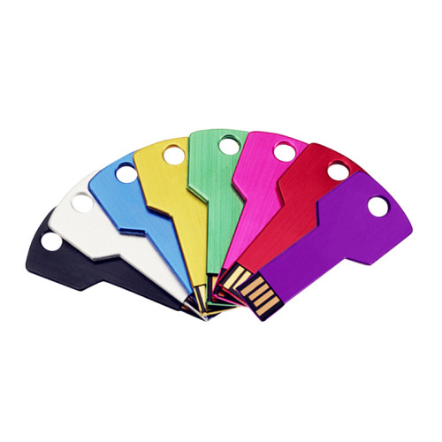 logo printing colorful memory metal key shape usb flash drives 2gb