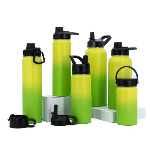 Customized Logo White Sublimation Double Wall Custom Sport Stainless Steel Water Bottle Glitter Drinking Cup