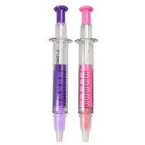 Syringe Shaped Highlighter Pen Marker Logo Promotional Double-headed With Ballpoint Pen