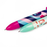 Multiple 6 In 1 Colors Ball Pen With Customized Logo Novelty Plastic Ballpoint Pen Gift Pen