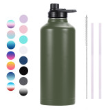 80oz Powder Coated Double Walled Stainless Steel Vacuum Flask Sports Water Bottle