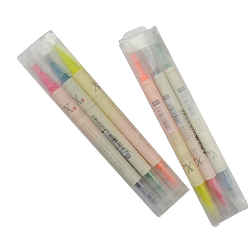 High quality double sided syringe plastic liquid highlighter pen