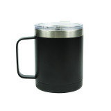 10oz double wall stainless steel coffee travel mug with handle
