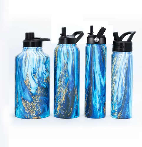 Customized Double Walled Vacuum 18/8 Stainless Steel Insulated Sports Water Bottle with flex lid