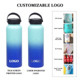 Customized Logo Insulated Vacuum Double Wall Sport Wide Mouth Stainless Steel Water Bottle