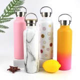 Mix Colors Double Wall Hot Cold Insulated 24oz Stainless Steel Sports Bottle 750ml with BPA Free Leak-proof Lid