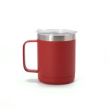10oz 12oz 24oz Stainless Steel Coffee Mug Double Walled Vacuum Insulated Camping Travel Cup with Handle and Lid