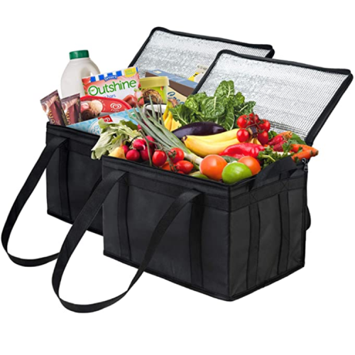 Big Thermal Insulation Fabric Tote Insulated Cooler Grocery Bag Non Woven Cooler Bag
