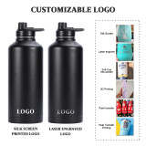 80oz Powder Coated Double Walled Stainless Steel Vacuum Flask Sports Water Bottle