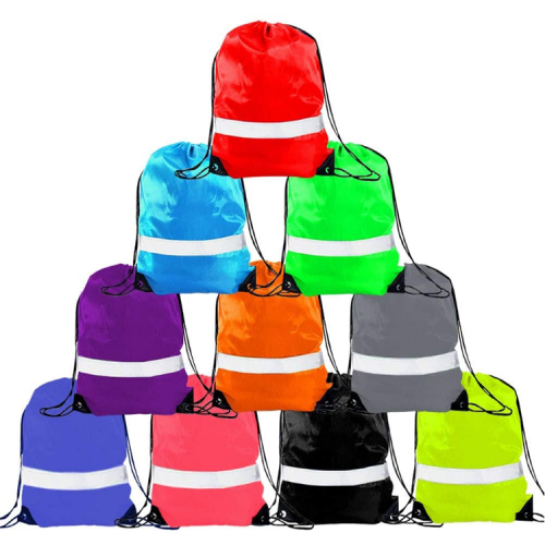 Polyester Draw String Bag Backpacks Custom Polyester Drawstring Bag With Reflective