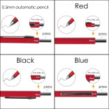 New design 4 in 1 multi-color ballpoint mental pen for school & office, black blue red ink & pencil