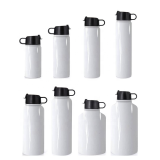 Customized Logo White Sublimation Double Wall Custom Sport Stainless Steel Water Bottle Glitter Drinking Cup