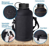 64oz Customized vacuum flask insulated stainless steel powder coat camping hike water bottle with carry bag