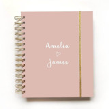 Custom Pink Notebook Spiral Hard Cover Wedding Life Planner Journal Book