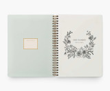 Custom Floral Gold Foil Stamping Spiral Office Ruled Paper Planner Diary Notebook Agenda