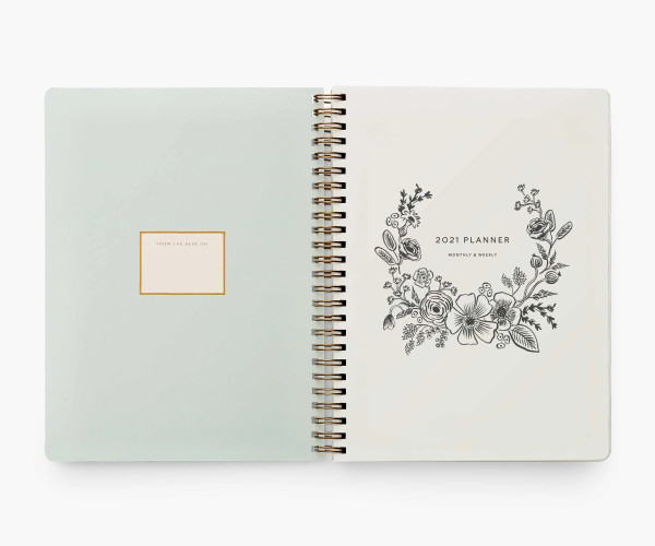 Custom Floral Gold Foil Stamping Spiral Office Ruled Paper Planner Diary Notebook Agenda